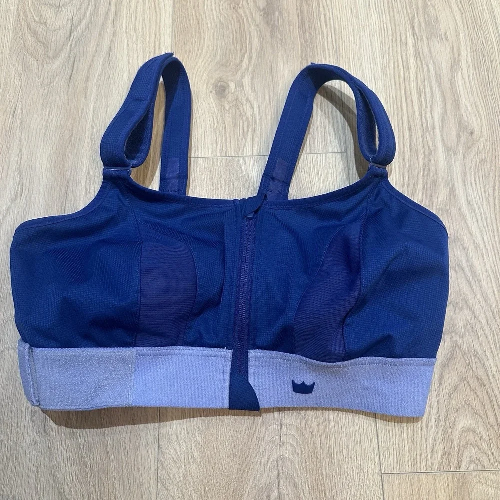 Shefit Ultimate High Impact Zip Front Sports Bra Blue Purple Size‎ 3 Luxe